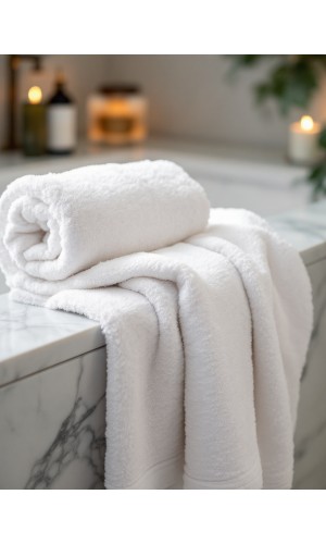 Toptan Beyaz Otel El Havlusu 50x90 cm - %100 Pamuk